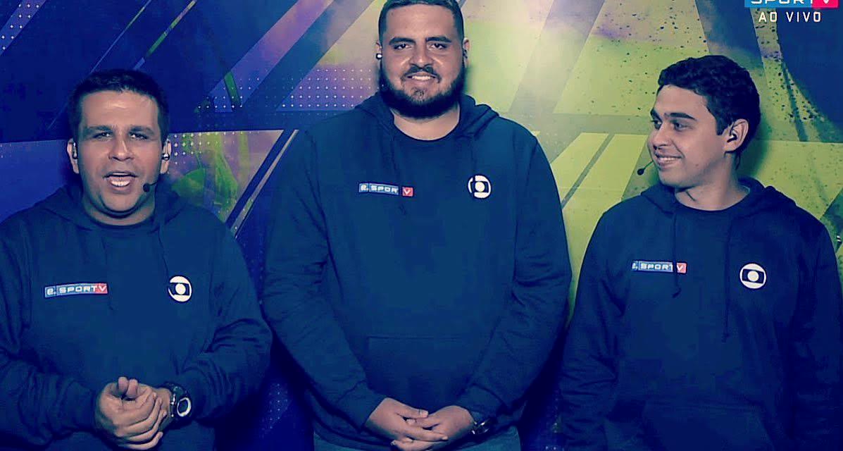 Vitor Abdalla no estúdio do SporTV, no programa E-SporTV